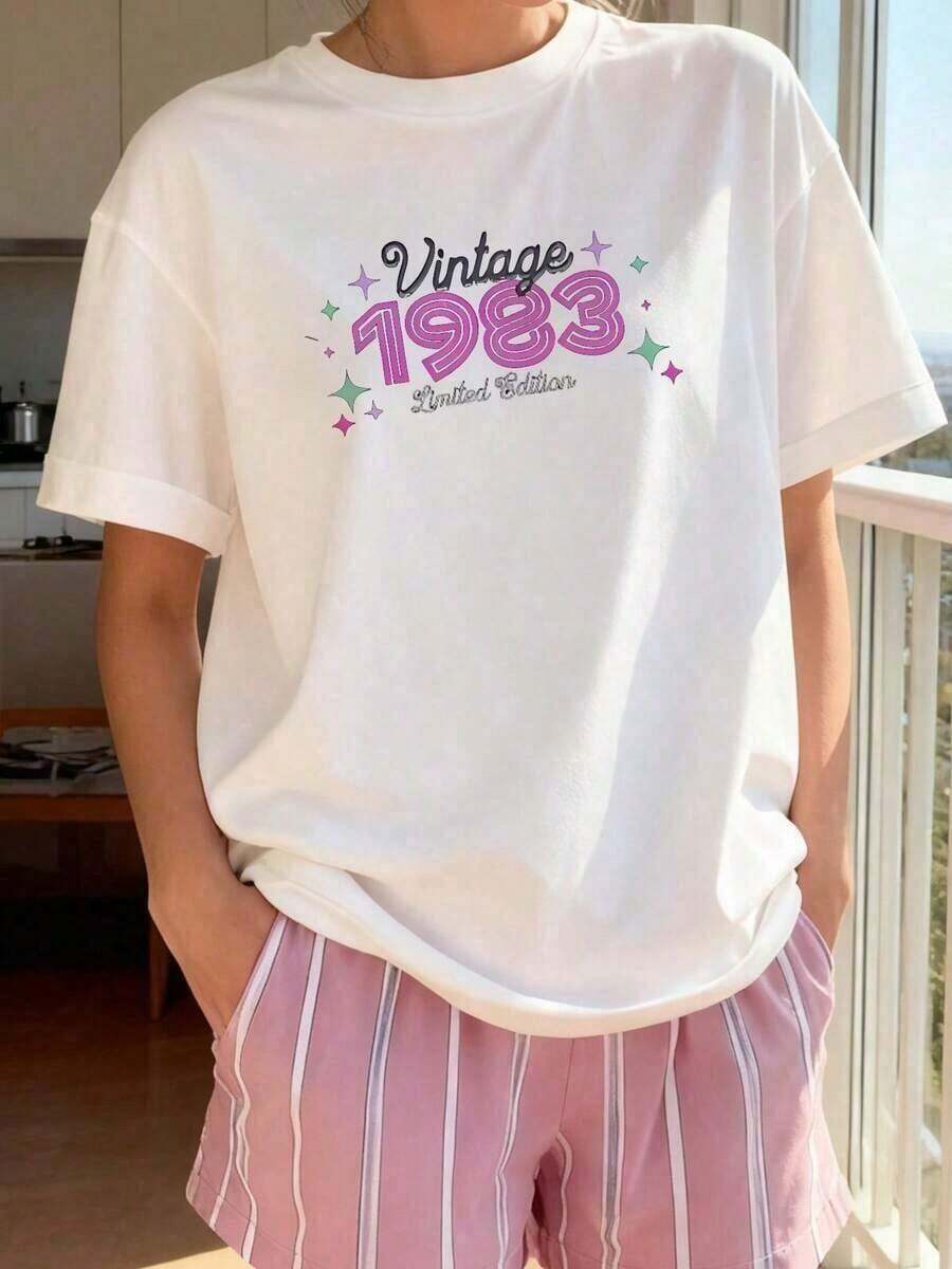 Limited Edition Vintage 1983 Shirt, 41st Birthday T-Shirt, 1983 T-Shirt, 80s Birthday, Birth Year T-Shirt, 41st Birthday Gift For Her - 白色 1 - 查看 1