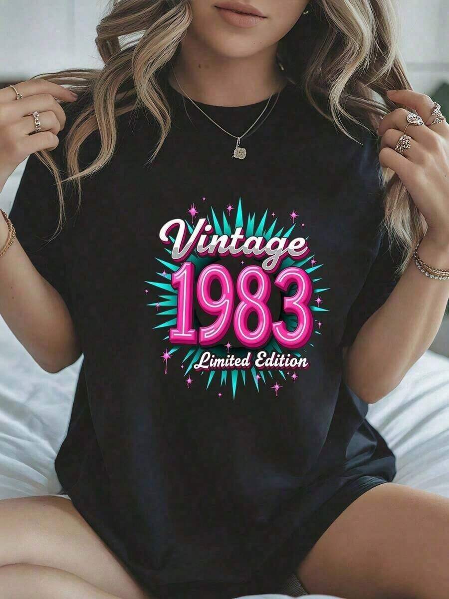 Limited Edition Vintage 1983 Shirt, 41st Birthday T-Shirt, 1983 T-Shirt, 80s Birthday, Birth Year T-Shirt, 41st Birthday Gift For Her - 3 - 查看 1