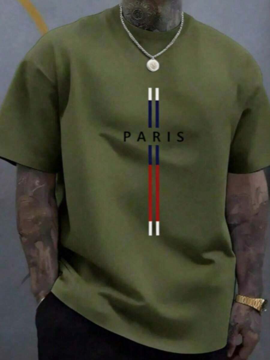 Men's Christian Faith Graphic T-Shirt - Way, Truth, Life Cross Design, 100% Cotton, Breathable Short Sleeve T-Shirt, Suitable For Casual And Outdoor Wear In Spring And Summer, Religious Theme Clothing, Bold Comfortable Style Graphic T-Shirt, Christian T-Shirt - Unisex Plus Size Top - 軍綠色 1 - 查看 1