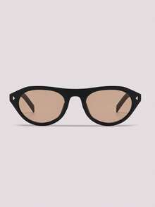 Visivana 1 Pair Women's Black Round PC Frame Minimalist Solid Color Personalized Casual Street Style Retro Fashion - Black - View 1