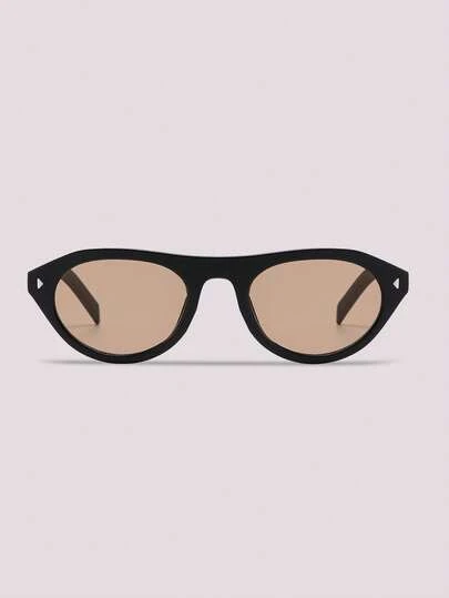 Visivana 1 Pair Women's Black Round PC Frame Minimalist Solid Color Personalized Casual Street Style Retro Fashion