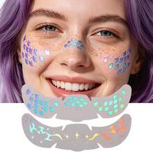 2PCS Hot Item Of Glitter Freckle Stickers, Fish Scale Pattern Waterproof Temporary Tattoo Stickers Party, Holiday, And Daily Makeup Decoration - Multicolor - View 7