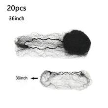 20pcs 10mm Black Nylon Invisible Hair Nets | Disposable Braided Mesh For Styling And Protection, 18/24 Inch Size - Unisex, Durable And Snug Fit - View 6