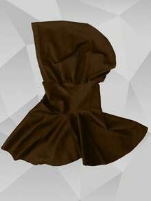 1pc Summer Swimming Pool Headscarf For Women, Quick-Dry Sun Protection Headwrap, Extra Long Design - Brown - View 8