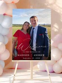 1 pieza Póster de graduación personalizado, Cartel de bienvenida a la graduación con flores silvestres, Cartel de bienvenida a la fiesta de graduación con foto, Póster de graduación floral, Texto de nombre personalizado exclusivo, Fondo de fiesta de graduación, Plantilla de póster de bienvenida a la fiesta de graduación, Póster de bienvenida a la graduación, Póster de lienzo sin marco personalizado con nombre, Clase de 2026 Graduación - Multicolor - Ver 2