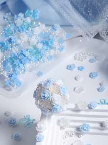 Bộ 1 chiếc charm móng tay hình hoa hồng 3D màu xanh trắng, nơ bướm đính ngọc trai, phụ kiện trang trí móng tay bằng nhựa tổng hợp, đồ dùng tự làm móng, phụ kiện trang trí móng tay cho nữ. - Nhiều màu - Xem 6