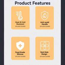 Magnetic Foldable Microwave Anti-Splash Cover, Silicone High-Temperature Resistant Household Food Heating Fresh-Keeping Dust-Proof Cover - Caramel Color - View 8