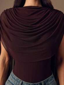 Body ajustado con cuello redondo y cinta color borgoña para mujeres, adecuado para graduación, ocasiones formales, fiesta de cóctel, cita romántica, capa base de otoño/invierno, fiesta, discoteca, reunión formal, salida nocturna, Halloween, Navi - Burdeos 2 - Ver 5
