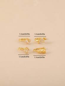 1 chiếc khuyên mũi nam kiểu Bohemian hình gấu, đính đá Cubic Zirconia, thích hợp đeo hàng ngày và dự tiệc. - động vật - Xem 6