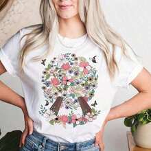 Mujeres Redondo Cuello Ajustado Camiseta 100% Algodón Primavera/Verano Ropa Camisa Epcot Flor Jardín Festival Floral Epcot Epcot Grupo Camisa Suéter Viaje en Familia Divertido Impreso Camiseta Mujeres, Cómodas Acogedor Verano Estilos Tops, Vacaciones Conjuntos de ropa Mujeres, Adecuado Mujeres' Diario Informal Wear2026-Adecuado Para Diario Desgaste, Vacaciones Fiesta-Vintage Calle Estilo Unisexo Suelto Algodón Corto Manga Tripulación Cuello Camiseta 100% algodón puro - Blanco - Ver 1