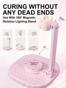 Cute Rechargeable Handheld Nail Lamp With Stand - UV LED Gel Dryer, LCD Display, Multiple Colors (Pink/White/Purple), Ideal Valentine's Day Gift For Her - Multicolor - View 3