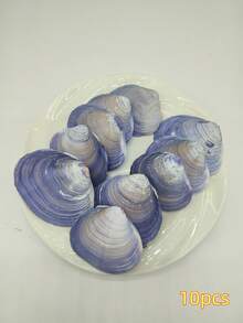 1pc/10pcs Purple Large Seashell, Ocean Style Fashion Purple Striped Shell DIY Material Natural Snow Toad Micro Landscape Fish Tank Decor Mediterranean Style Wind Chime Photo Frame Production Decoration Accessories, Handmade Souvenir, Beautiful Self-Made Ocean Style Series DIY Material, Colorful Charming Seashell Wall Decoration, Halloween Gift - Set - View 8