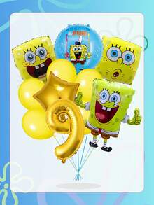 SpongeBob SquarePants 角色氣球套組含1-9歲生日裝飾氣球，適合主題派對背景、桌面中心裝飾及牆面點綴，適用於各種慶祝場合 - decorative set - 查看 16
