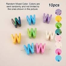 10pcs Electroplated Acrylic Large Hole English Letter Beads, DIY Phone Lanyard, Casual Shoe Charms, Handmade Jewelry Accessories, Holiday Gift [Random Mixed Color] - AB Colorful - View 17