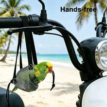 Bolsa de transporte de malla transpirable para loros - Bolsa de viaje portátil y ligera para pájaros con correa ajustable adecuada para periquitos, loros pequeños, agapornis, loros pequeños para salidas y visitas al veterinario - Ver 7