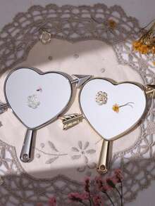 Specchio da mano a forma di cuore e freccia personalizzato, specchio da mano di Cupido con nome personalizzato, regalo per damigella, regalo di matrimonio per lei, ricordo romantico - Multicolore - Visualizzare 5