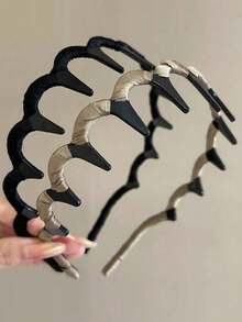 3pcs/2pcs/1 pieza Diademas onduladas de mujer, clips para el cabello antideslizantes, accesorios para el cabello, diademas dentadas, adecuadas para mujeres, decoración del cabello de damas, se pueden usar para lavar la cara, al aire libre, viajes, yoga, deportes y otras ocasiones, esencial para volver a la escuela, accesorios para el cabello, diadema de decoración del cabello de damas - Multicolor - Ver 16
