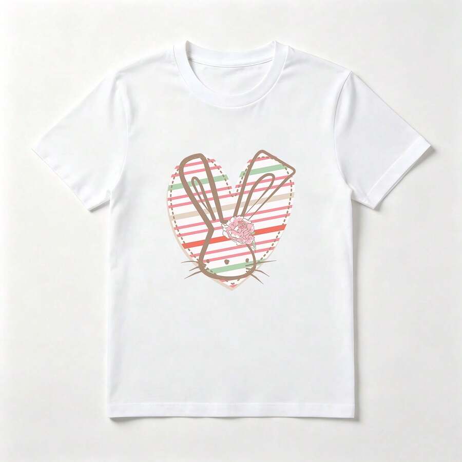Rabbit Heart T-Shirt, White, Tender And Romantic - White - View 1