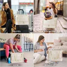 Women's Gym Bag, Personal Items Travel Bag With Shoe Compartment, Weekend Overnight Travel Bag With Waterproof Pocket, Women's Carry-On Bag, Travel, Fitness, Weekend Outing - Multicolor - View 11