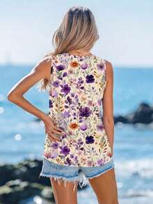 Top de tirantes de cuello redondo a rayas de colores para mujer, apto para primavera y verano - Multicolor 11 - Ver 7