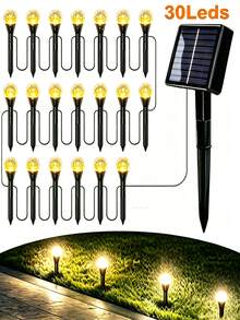 20/30 LED Solar Powered Garden Lights, Solar Crystal Ball Lawn Lamps, Waterproof 8 Lighting Modes Solar Bubble Ground Lights Flashing For Yard, Wedding, Party, Patio, Outdoor Camping Decor (Multi-Color/Warm White/White) - Bubble Ball Ground Light - View 13