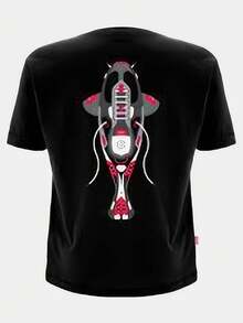 Summer 2026 NEW-KUMU Stitched Up Shirt Casual Style With Geometric Pattern, Suitable For All Seasons, Loose And Comfortable Men's T-Shirt - Back - View 6