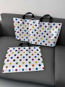 10 pezzi Borse regalo colorate a pois, realizzate in plastica resistente, ideali per regali di moda, shopping e omaggi per feste. Queste borse regalo portatili sono perfette per vacanze, celebrazioni e uso quotidiano, ottime per omaggi di feste e ricorrenze. - Multicolore - Visualizzare 2