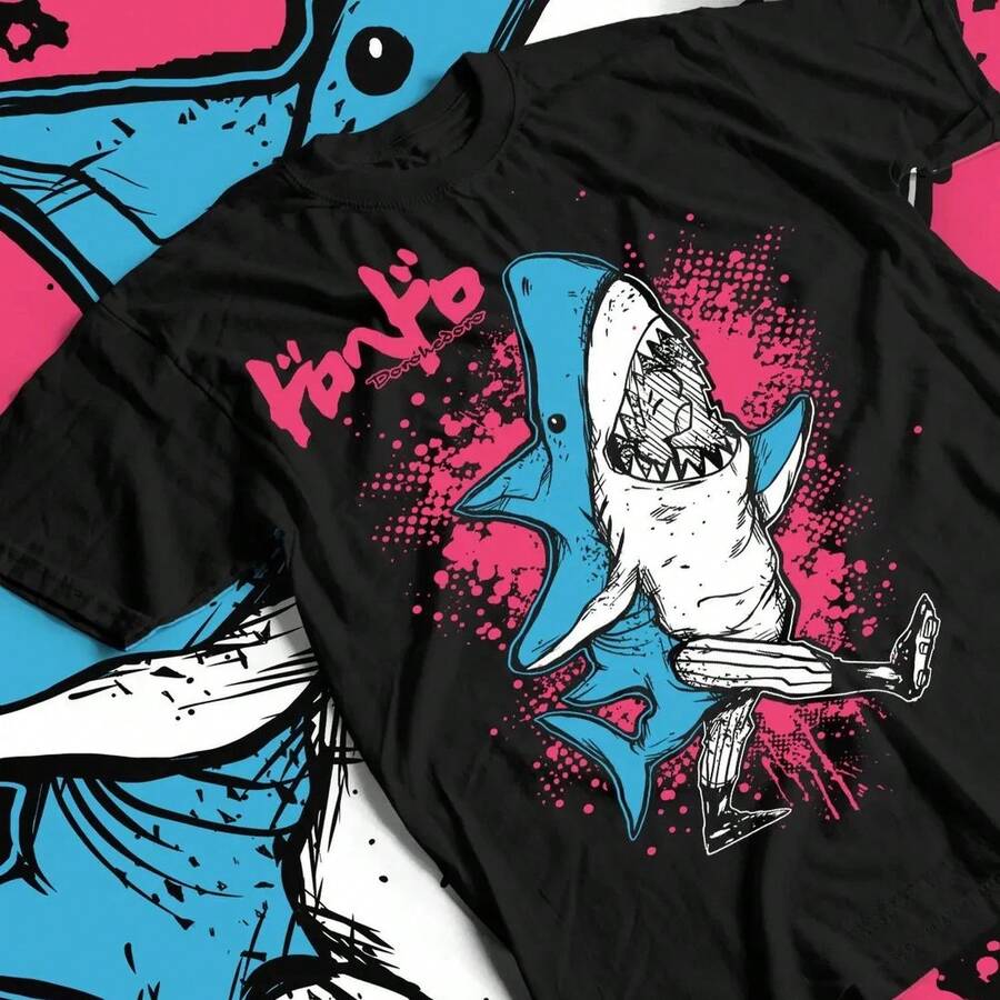 Camiseta Ebisu Dorohedoro para hombre y mujer en verano, confeccionada en algodón puro y cómoda manga corta. Top informal y deportivo de 220 g de algodón grueso unisex, de textura suave y tacto agradable, cómodo y respetuoso con la piel. Su estilo clásico y sencillo nunca pasa de moda, ideal para el día a día, actividades deportivas, viajes, vacaciones y cualquier ocasión informal. - Negro - Ver 1