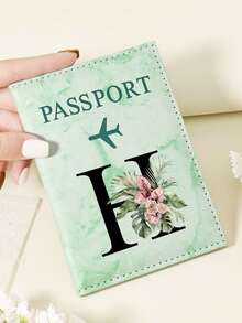 1pc A-Z 26 Letters Fashionable Letter Print Stylish Burgundy Passport Cover, Premium PU Leather Passport Wallet With Multi-Card Pockets For Credit Cards, Boarding Passes, And IDs, Compact And Portable Travel Essentials Organizer For Women, Men - Pink - View 43