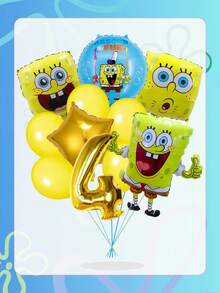 SpongeBob SquarePants 角色氣球套組含1-9歲生日裝飾氣球，適合主題派對背景、桌面中心裝飾及牆面點綴，適用於各種慶祝場合 - decorative set - 查看 5