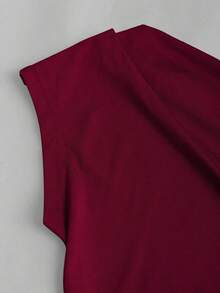 Conjunto de blusa elegante con pliegues y bajo asimétrico para mujer - Multicolor 4 - Ver 5