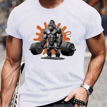 Printed T-Shirt For Men And Women - 白色 - 查看 1