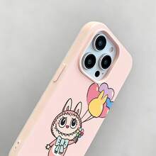 Monstruo rosa sosteniendo globos de colores alegremente.funda de teléfono Fundas compatibles con ,Apple,VIVO,OPPO,,, y Honor.Fabricadas en silicona TPU,ofrecen protección contra golpes y caídas. - Rosa - Ver 2