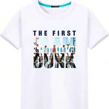 Camiseta S--Lam Dunk - Colaboración con la película Pure Anime Rukawa Kaede, Sakuragi Hanamichi - Camiseta de baloncesto holgada de manga corta (-3-)unisex de la de algodón puro de alta densidad de 220 g. C-AmiS-eta de viA-Je de aL-Godón de - UniS-ex - SeC-Ado rápido y mínimas arrugas Apta para todas las perS-onas, ya sean mujeres o hombres Tejido duradero de alta C-Alidad apto para todas las oC-Asiones, suave al tacto pero diseñado para durar Tops transpirables Conjuntos de otoño para mujer Conjuntos de vaC-Aciones para mujer Disfraz de Halloween para mujer - Negro - Ver 1