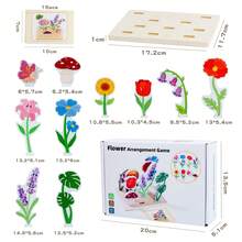 Children's Wooden Flower Arrangement Puzzle Set, Flower Stem Matching Decorative Toy, Interesting DIY Handcraft, Holiday Gift - Multicolor - View 5