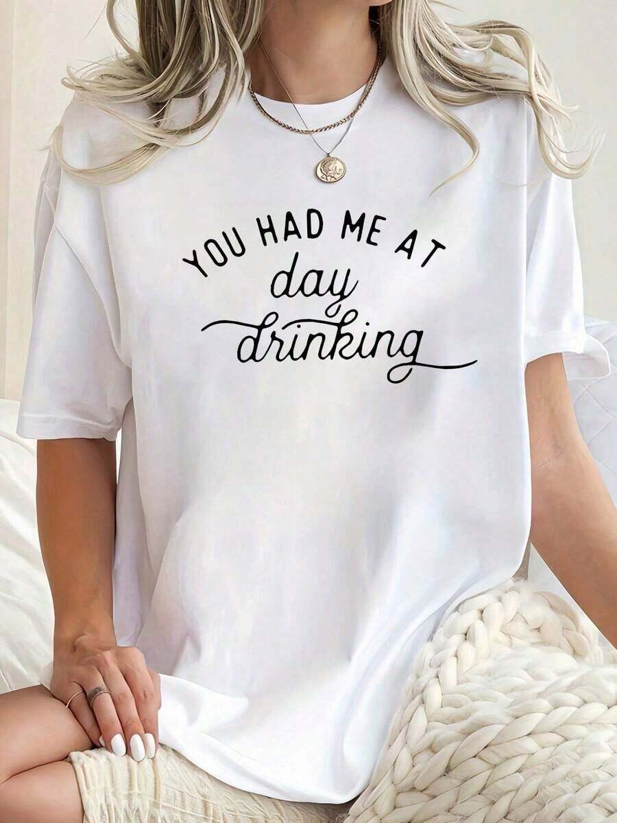 Fashionable Women's Short Sleeve Sports T-Shirt | Casual Round Neck T-Shirt, Printed Design, Comfortable, Hand Washable, Perfect For All Seasons And Casual Summer Outings. - 白色 - 查看 1