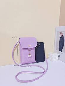 Bolso de teléfono con estampado de cocodrilo, nuevo bolso de hombro de verano para mujer, bolso cruzado casual, versátil y ligero, adecuado para compras, estudiantes, chicas universitarias, amigos, regalos, bolso de teléfono con múltiples compartimentos, rosa, morado, negro, blanco - Multicolor - Ver 6