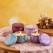52pcs 2.5oz Round Marble Pattern Candle Jars With Wicks, Empty Jars Suitable For Candle Making, Home Decor And Housewarming Gifts - 52pcs/8sets - View 10