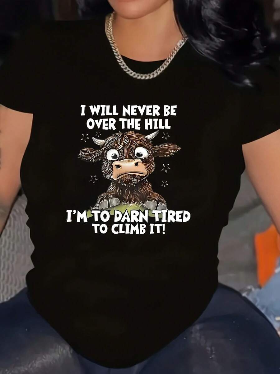 T-Shirt For Moms Against Autism - Design "Autism Doesn't Come With A Manual, It Comes With A Mom Who Never Gives Up", Casual Crew Neck, Short Sleeves, Medium Stretch, Breathable Polyester Blend, Perfect For Spring/Summer, Supportive Clothing | Vibrant Typography | Breathable Fabric - 黑色 - 查看 1