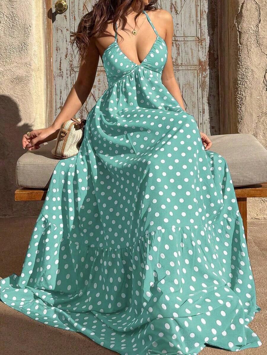 Women Midi Dresses - Mint Green - View 1