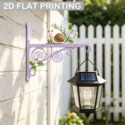 1pc Colorful Cute Snail Design Metal Rustic Farm Outdoor Wall Planter Holder Decor, Rust & UV Resistant, Comes With Mounting Screws, Suitable For Hanging Wind Chimes, Bird Feeders, Flower Baskets, Plant Pots In Garden, Patio, Corridor During Spring & Summer