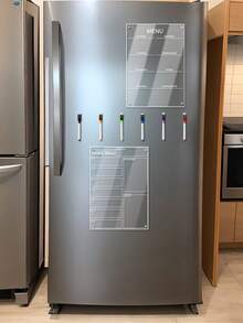 1 Set Weekly Planner Fridge Magnetic Stickers (6pcs Magnetic Whiteboard Markers) Transparent Acrylic 2mm Thick Personalized Message Board Magnetic Fridge Stickers Dry Erase Board - Multicolor - View 4