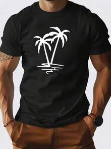 Camiseta unisex de manga corta, para hombreTropicalPalmaÁrbolCamiseta-NegroConBlancoPalmaÁrbolDiseño-TranspirableVeranoTee-RelajadoAjusteInformalCamisaParaPlayaVacacionesInformalVestimenta-MáquinaLavablePlayaTCamisaPlayeras de playahombre, , , Dazymujer,romwehombres, bohochic,maestrasregalos,camisetaparaconjuntos de mujercon curvasparamu,y2k, - Negro - Ver 6