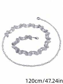 1 chiếc dây đeo eo hình bướm phong cách Y2K dành cho nữ, có thể điều chỉnh kích thước, phù hợp cho mặc hàng ngày, đi biển và dự tiệc, phù hợp với hầu hết các dáng người. - Bạc - Xem 9