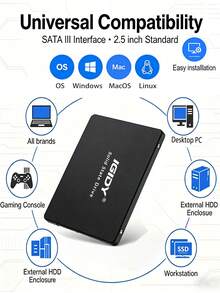 IGIDY 2.5英寸SATA III固态硬盘 128GB 256GB 7mm超薄内置硬盘，适用于笔记本电脑/台式机升级，高速存储升级，适用于台式机/笔记本电脑 - 查看 8