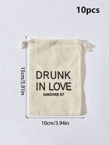5/10/20 Pcs Black Letter Printed Jute Drawstring Bags, Linen Jewelry Gift Pouches, Reusable Gift Bags For Wedding Favors, Christmas, DIY Crafts, Baby Party, Baby Shower & More Occasions - Multicolor - View 10