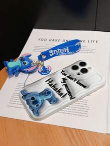 Disney Lilo And Stitch Phone Case : 3D Fluffy Pattern Border Protector Phone Soft Phone Case With A Free Cute Stitch Bracelet Chain Lanyard, Stitch, Lilo, Angel, For Apple 17 Promax 17 Pro 16 15 14 13 12 11 Pro Max XS Max X XR Soft Cover Summer Phone Case - trắng - Xem 6
