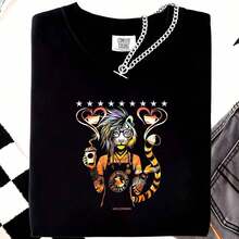 UN BARISTA TIGRE GENIAL - CAMISETA DE BUENAS VIBRACIONES EN LA CAFETERÍA - Camiseta básica de algodón de 220g para hombre - Comodidad inigualable - Adecuada para todas las personas, ya sean mujeres o hombres - Tejido duradero de alta calidad, adecuado para todas las estaciones, suave al tacto pero diseñado para durar - Camisetas transpirables para mujer. en atuendo de otoño. S para woM. en vaC. Conjunto de ropa deportiva. S woM. con un disfraz de Halloween - Negro - Ver 6