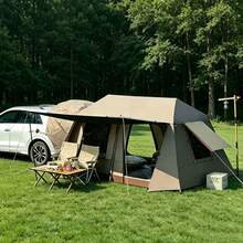 4-6 Person Trunk Camping Tent Multifunctional Outdoor Tent With Awning Quick To Set Up, Attaches To Your Car Trunk, Waterproof And Windproof, Easy To Assemble And Disassemble, Ideal For Road Trips, Outdoor Camping, And Picnics, Suitable For All Seasons - 彩色 - 查看 1