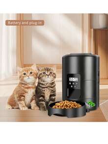 USB自动宠物喂食器,67.63盎司智能自动猫咪喂食器 - USB和电池供电,可编程宠物食品分配器,带定时器和猫咪记录功能,适用于猫狗,定时喂食器带记忆功能,不含电池 - 2公升 - 查看 3